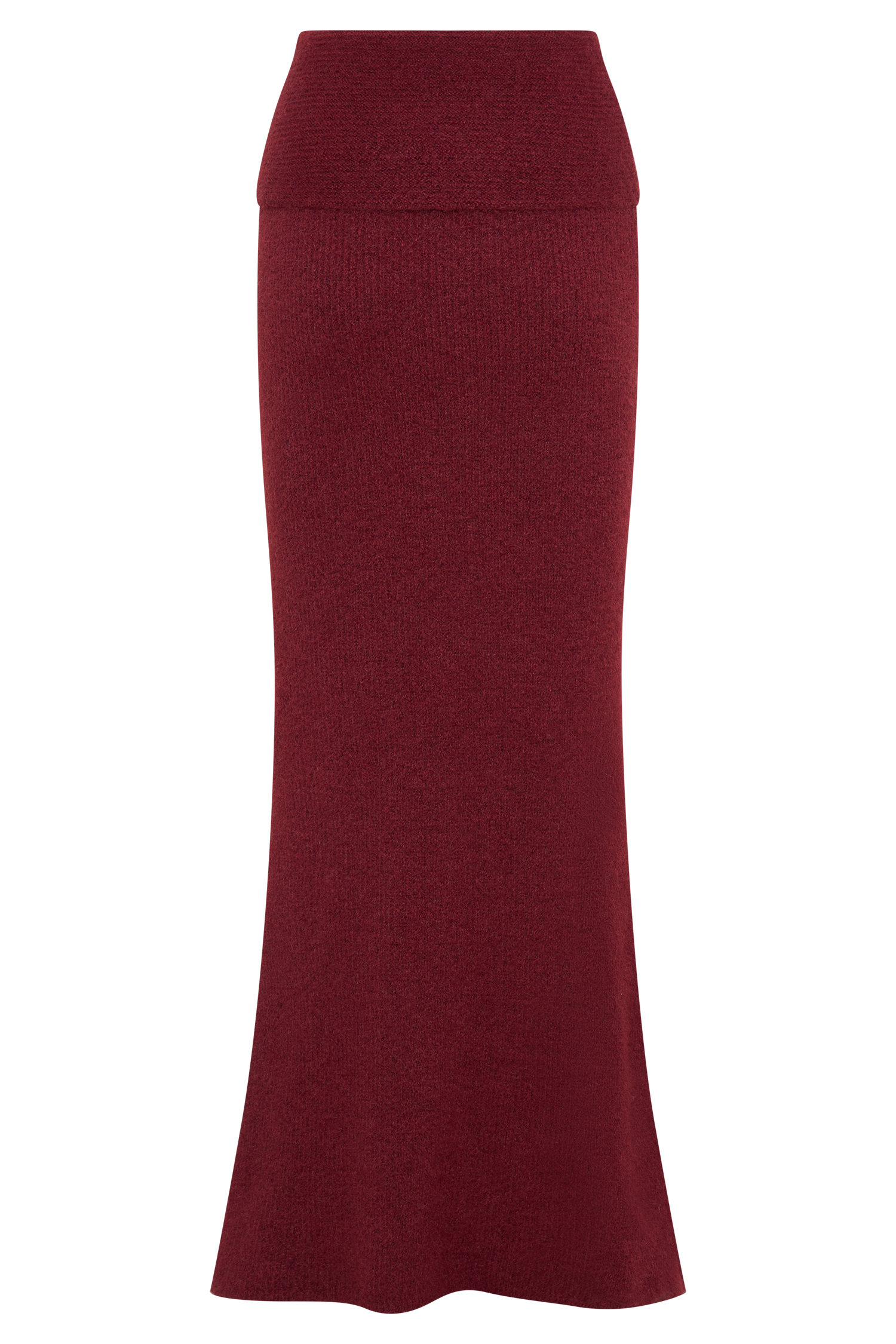 Charlotte Knit Maxi Skirt With Overlay - Merlot