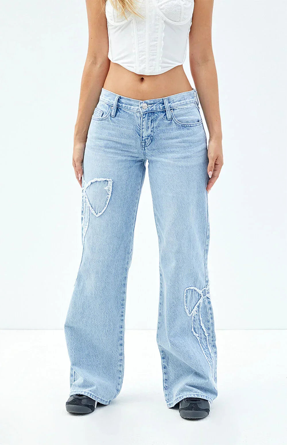 Bello Low Rise Bow Jeans