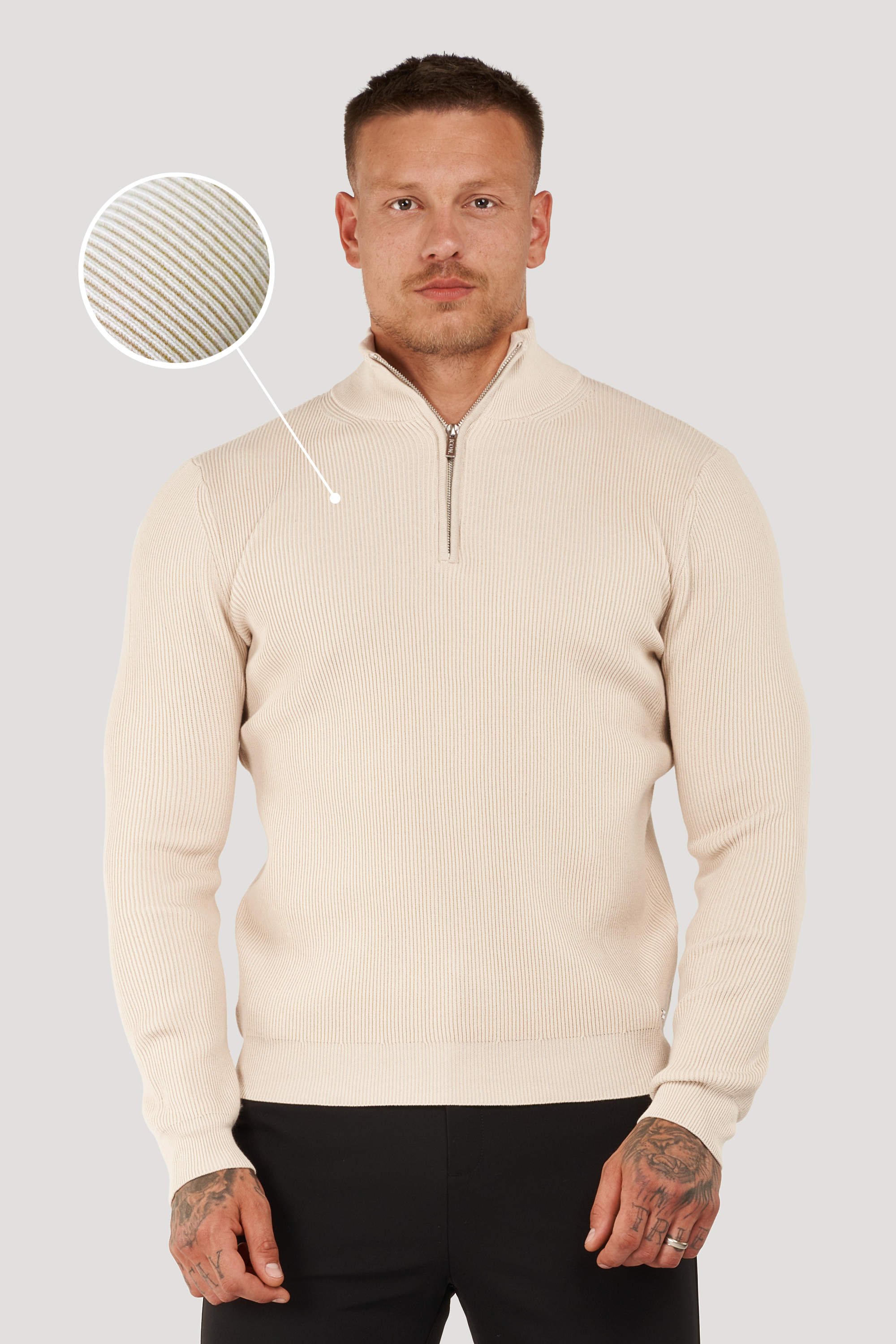 THE RENZO HALF ZIP SWEATER